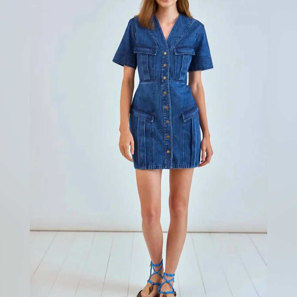 Women’s Size 2 Hunter Bell Gwen Dress Harbor Denim New with Tags Jean NWT Nice